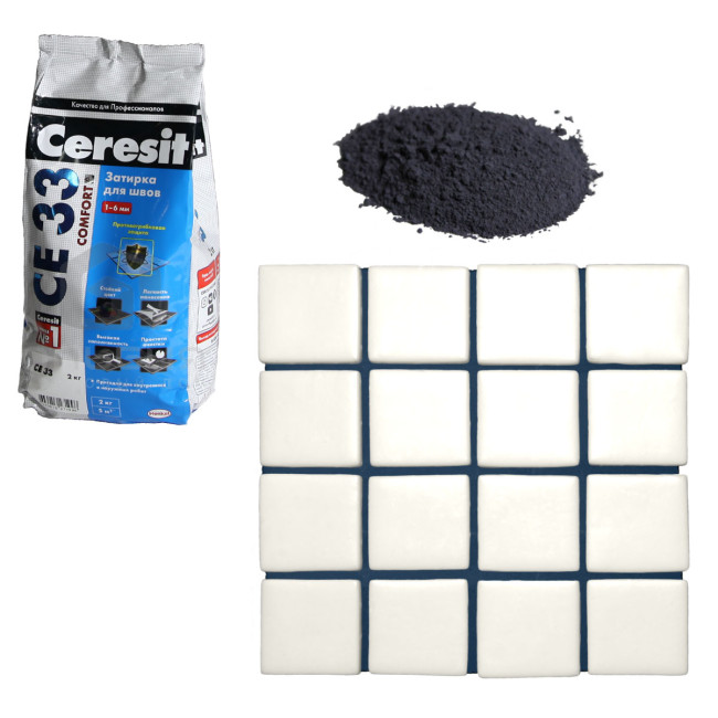 Затирка Ceresit CE 33 Comfort №88 темно-синяя 2 кг Церезит 33 темно синий 88