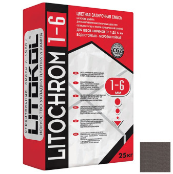 Затирка Litokol Litochrom 1-6 C.40 антрацит 25 кг Затирка Litokol Litochrom 1-6 C.40 антрацит 25 кг