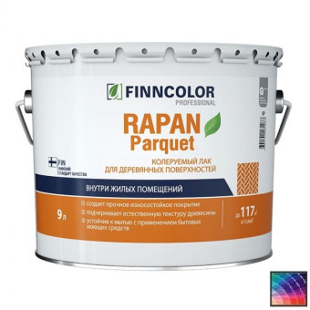 Лак Finncolor Rapan Parquet паркетный полуматовый 9 л Лак Finncolor Rapan Parquet паркетный полуматовый 9 л