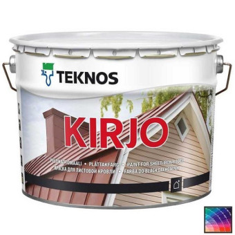 Краска Teknos Kirjo для листовой кровли база 1 18 л Краска Teknos Kirjo для листовой кровли база 1 18 л