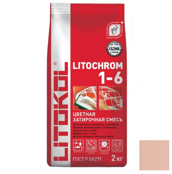 Затирка цементная Litokol Litochrom 1-6 C.210 персик 2 кг Затирка цементная Litokol Litochrom 1-6 C.210 персик 2 кг