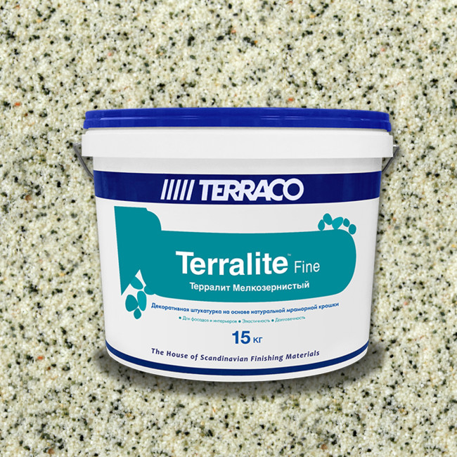 Мозаичная мраморная штукатурка Terraco Terralite Fine мелкозернистая A83-F 15 кг