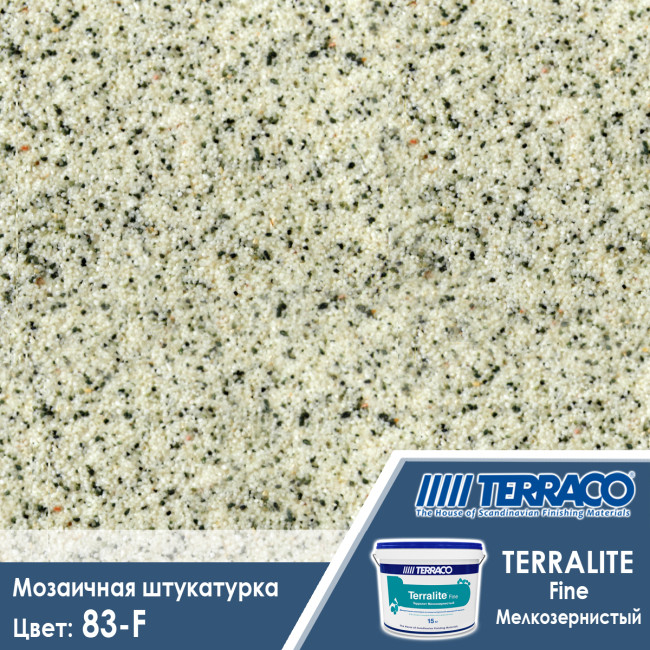Мозаичная мраморная штукатурка Terraco Terralite Fine мелкозернистая A83-F 15 кг