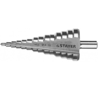 Сверло по металлу Stayer ступенчатое 4-39 мм 14 ступеней (арт. 29660-4-39-14)