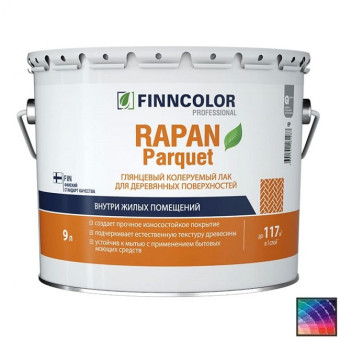 Лак Finncolor Rapan Parquet паркетный глянцевый 9 л Лак Finncolor Rapan Parquet паркетный глянцевый 9 л
